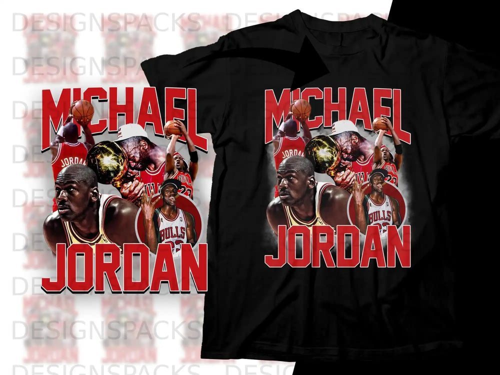 Michael Jordan graphic tee with multiple portraits and the text "Michael Jordan".