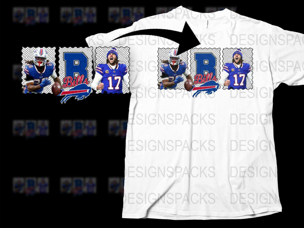 Buffalo Football Fan T-Shirt, Blue and White Graphic Tee, Sports Apparel, Casual Streetwear for Men and Women