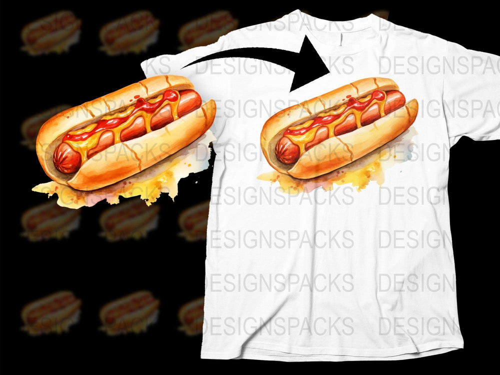 Hot Dog Graphic T-Shirt, Fun Food Print Tee, Casual Summer Style Top, Unisex Cotton Shirt