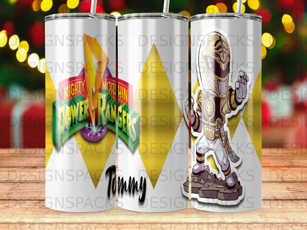Mighty Morphin Power Rangers Tommy Oliver as White Ranger on tumbler.