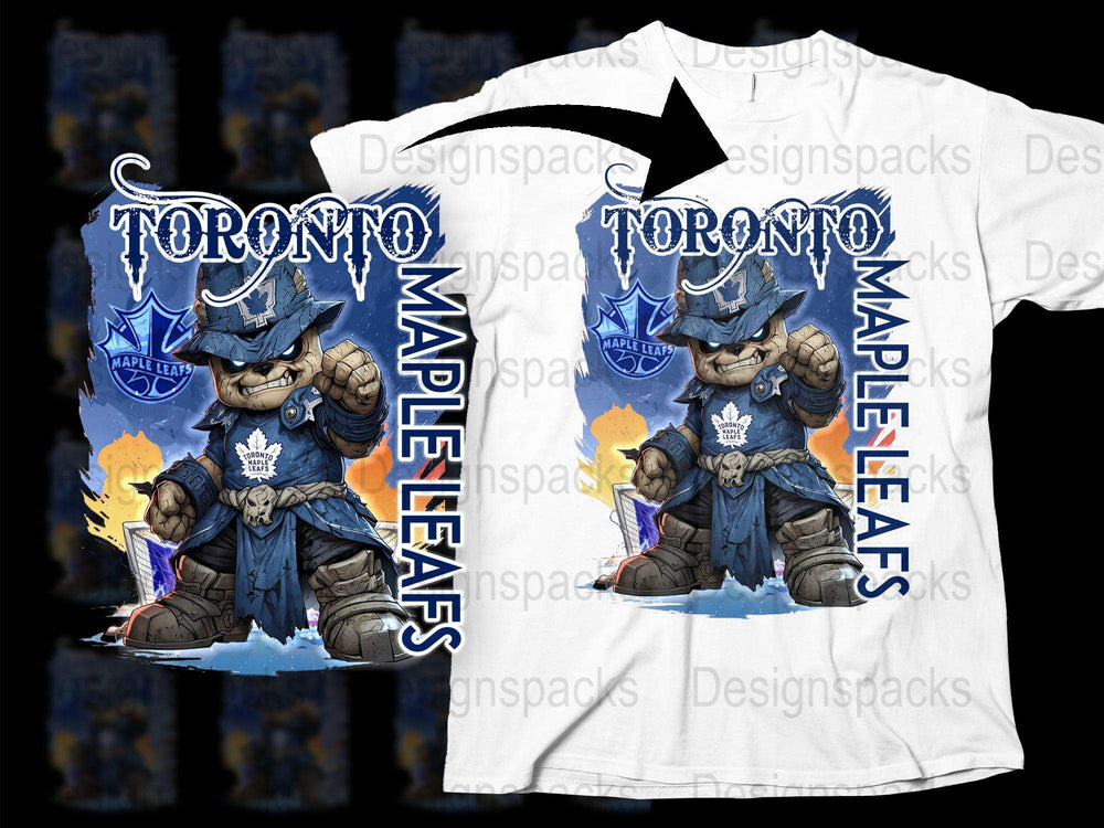 Toronto Maple Leafs T-Shirt, Fantasy Beast Hockey Team Graphic, Men's Sports Apparel