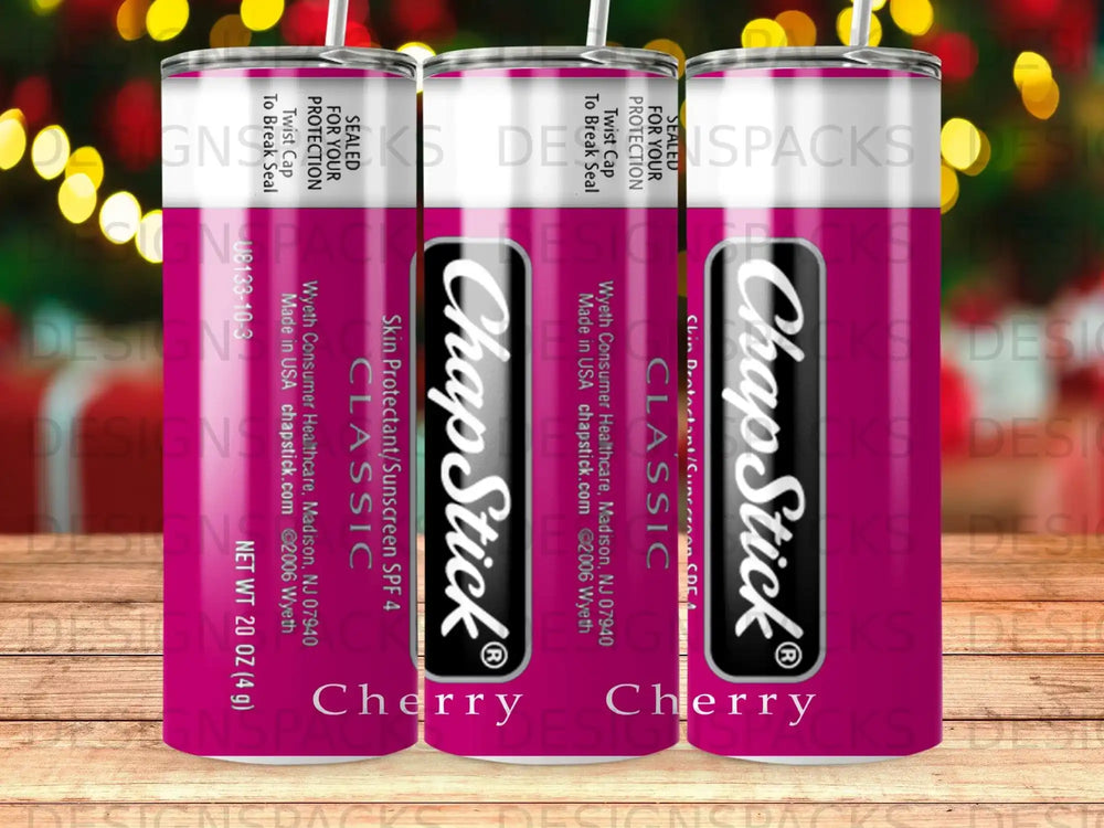 Three Chapstick Classic lip balm tubes with red caps and white labels.