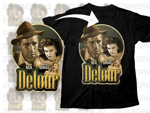 Vintage Detour Movie T-Shirt, Classic Film Noir, Humphrey Neal, Retro Graphic Tee, Unique Film Fan Gift