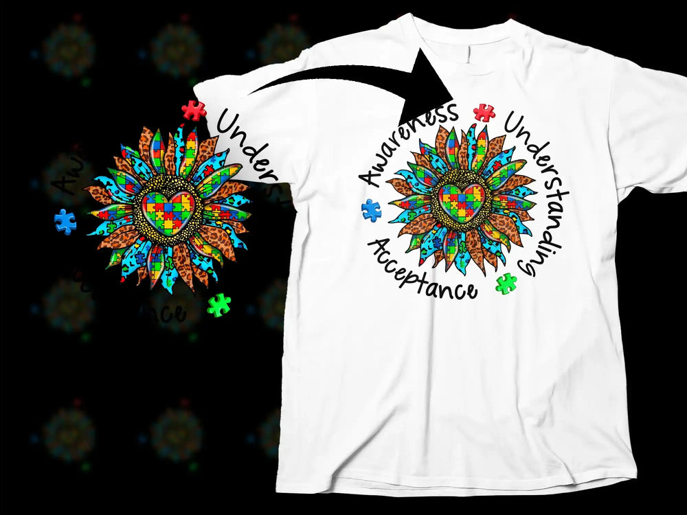 Autism Awareness T-Shirt Colorful Mandala Design Acceptance Understanding Tee