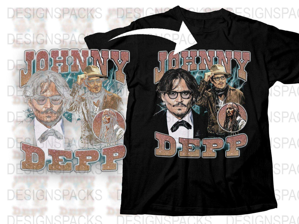 Johnny Depp Fan T-Shirt, Iconic Movie Roles Graphic Tee, Unisex Cotton Shirt, Gift for Movie Lovers