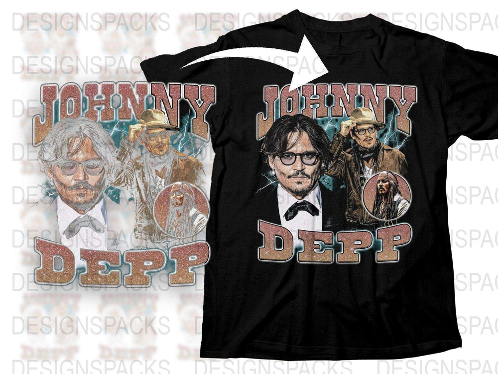 Johnny Depp Fan T-Shirt, Iconic Movie Roles Graphic Tee, Unisex Cotton Shirt, Gift for Movie Lovers