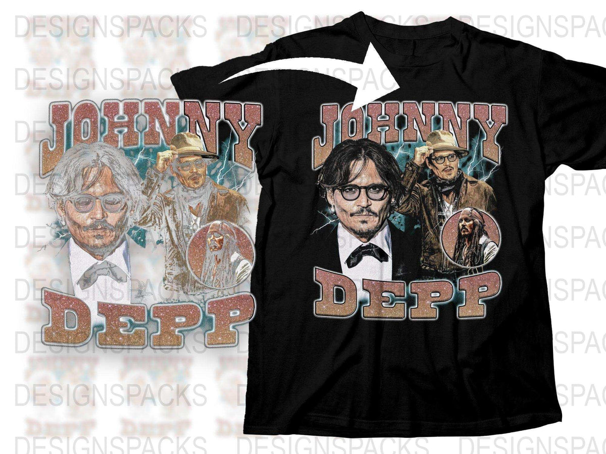 Johnny Depp Fan T-Shirt, Iconic Movie Roles Graphic Tee, Unisex Cotton Shirt, Gift for Movie Lovers
