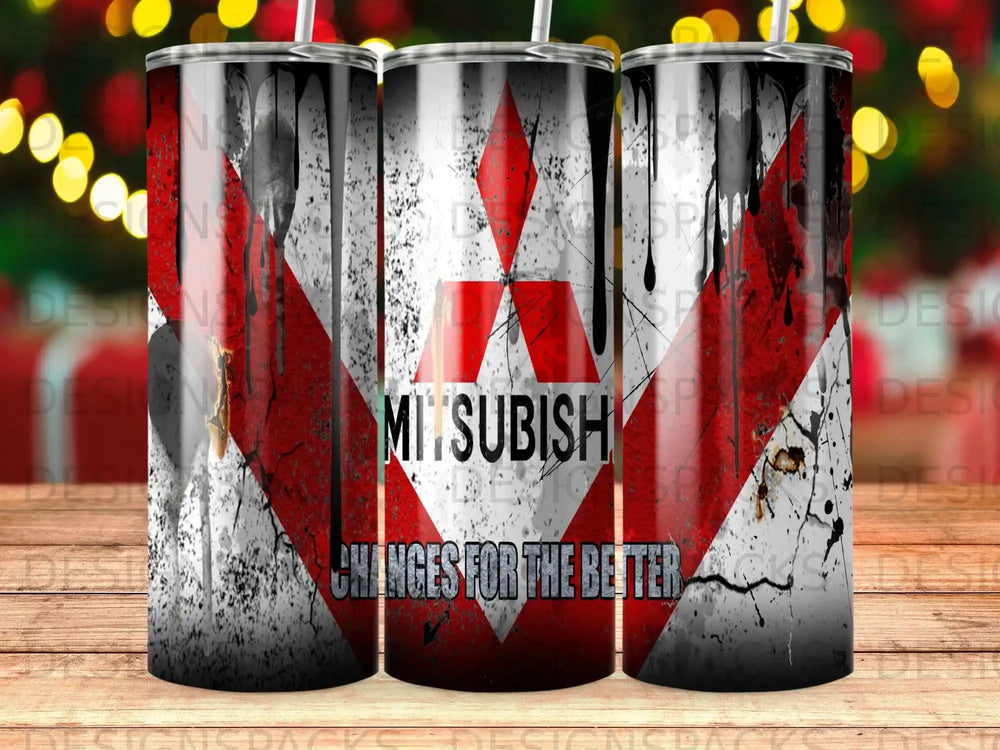 Mitsubishi logo with "CHANGES FOR THE BETTER" text on a distressed background.