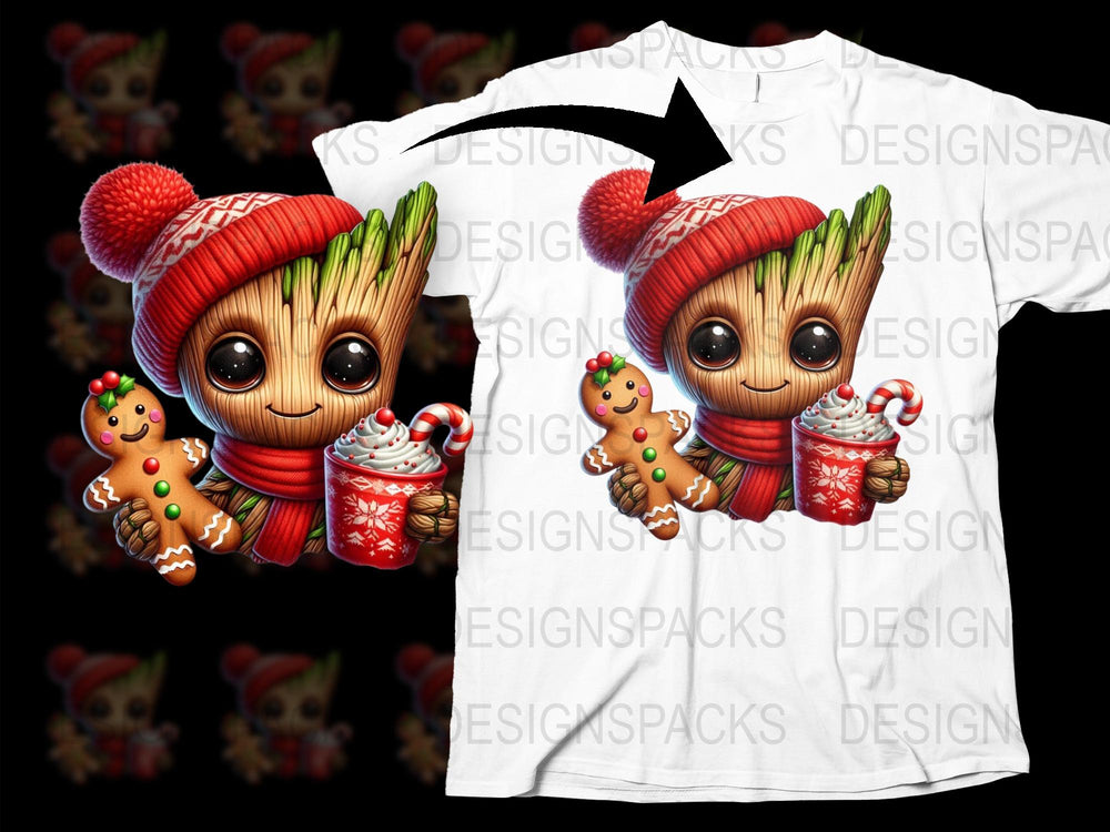 Cute Holiday T-Shirt with Cartoon Characters, Festive Winter Apparel, Kids and Adults Sizes Available