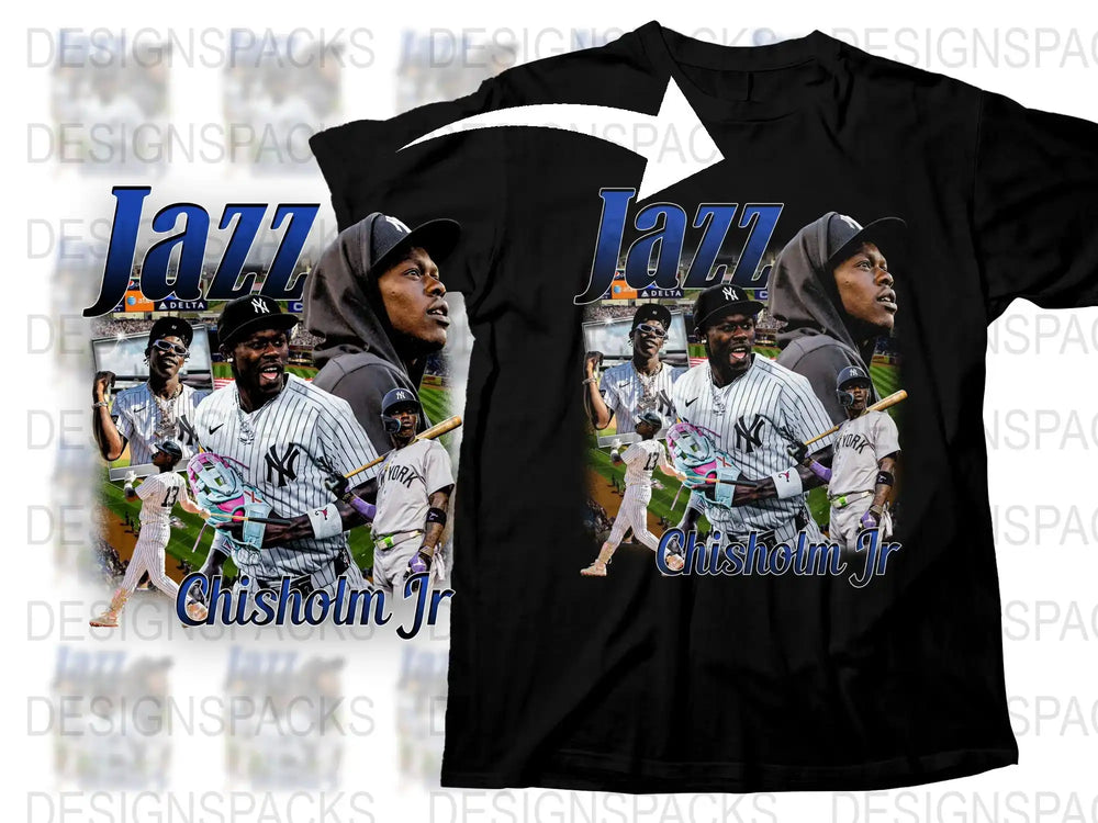 Jazz Chisholm Jr Graphic T-Shirt, Stylish Baseball Fan Apparel, Unique Sports Casual Wear