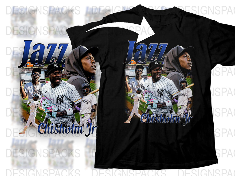 Jazz Chisholm Jr Graphic T-Shirt, Stylish Baseball Fan Apparel, Unique Sports Casual Wear