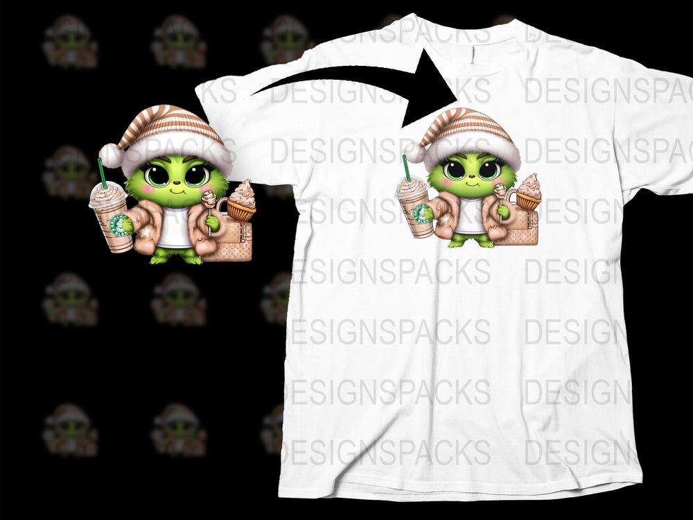 Cute Alien Ice Cream T-Shirt, Funny Cartoon Space Creature Graphic Tee, Casual Summer Outfit Unisex