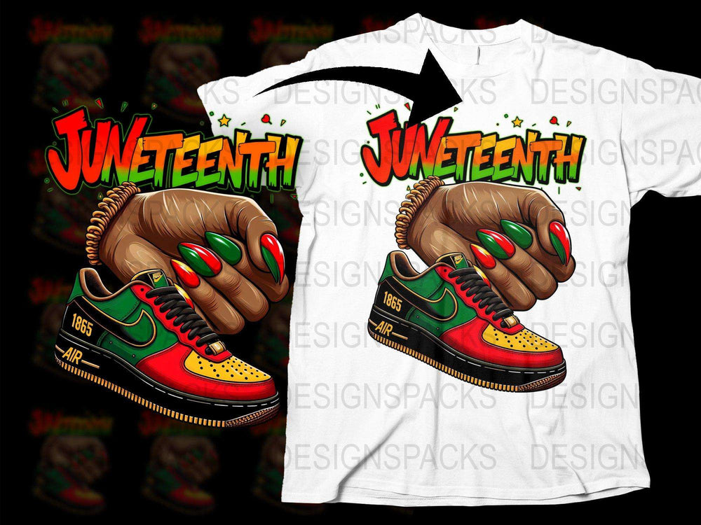 Juneteenth Celebration T-Shirt with Pan-African Flag Colors and Liberty Fist Design