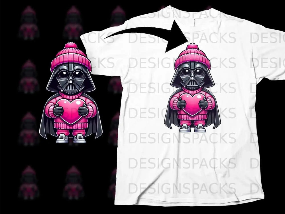 Adorable Dark Lord Holding Heart Graphic T-shirt