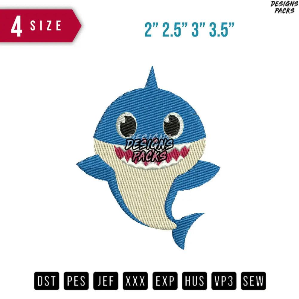 Baby Shark mini Embroidery Design