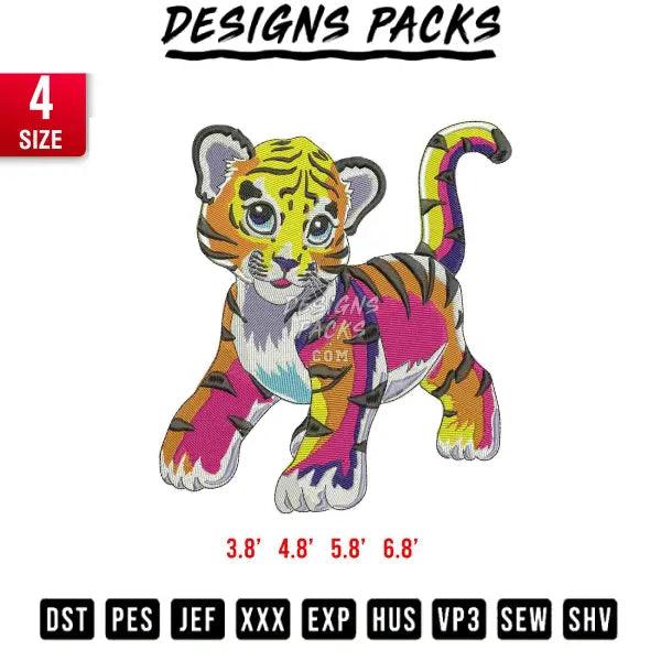 Baby tiger full body Embroidery Design 