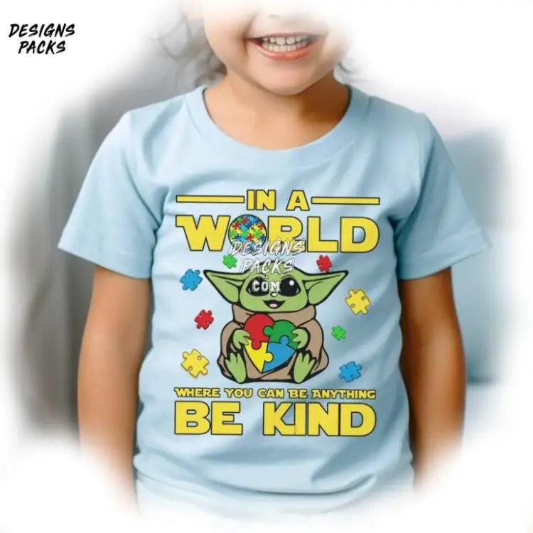 Baby Yoda Autism Awareness Dr.suesss Day In A World Where You Can Be Anything Kind Png Design