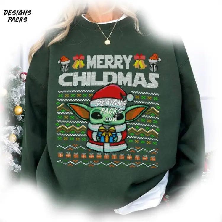 Baby Yoda Santa Christmas Galaxy’s Edge Ugly Space Serie Png Design
