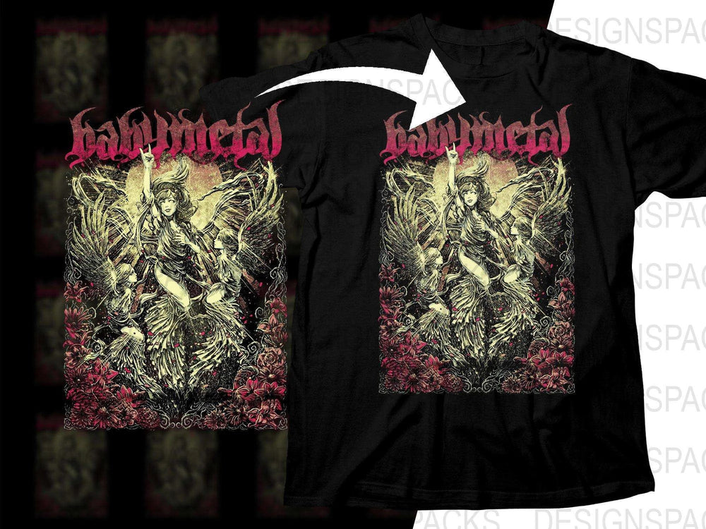 Babymetal Fantasy Art With Mystical Woman Rock Band Png Halftone Digital Download