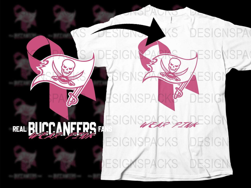 Pirate Skull Flag Graphic T-Shirt, Cool Pink and White Buccaneer Design Tee for Fans