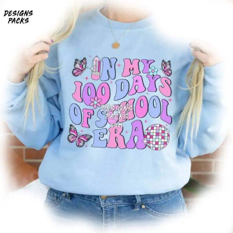 Back To School 100 Days Of Era In My Retro Disco Png Design