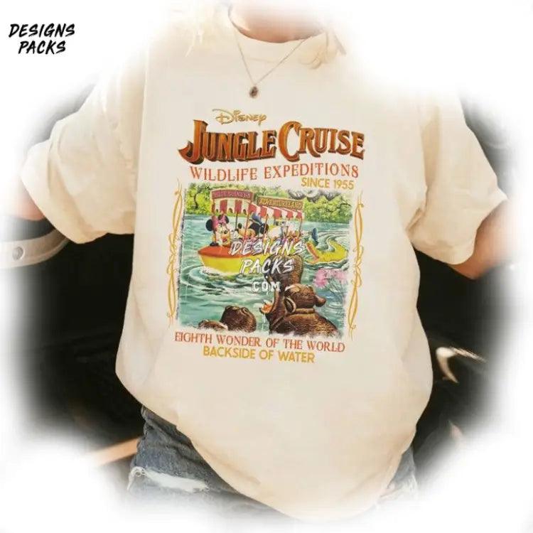 Backside Of Water Jungle Cruise Cartoon Trip Wildlife Png Design