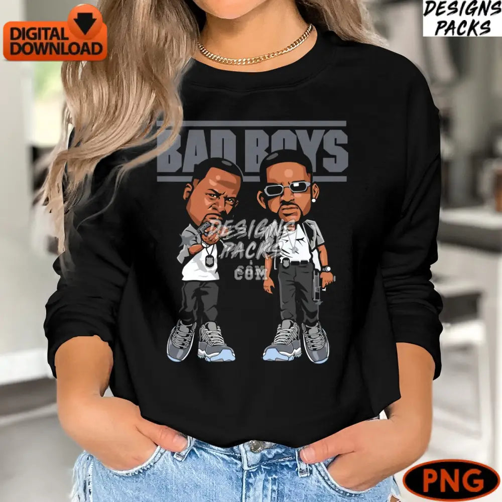 Bad Boys Cartoon Art Digital Download Action Movie Characters Png File