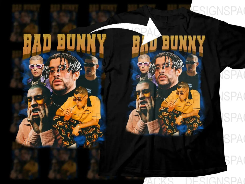 Bad Bunny Bootleg Graphic Tee Music Bootleg Png Digital Download