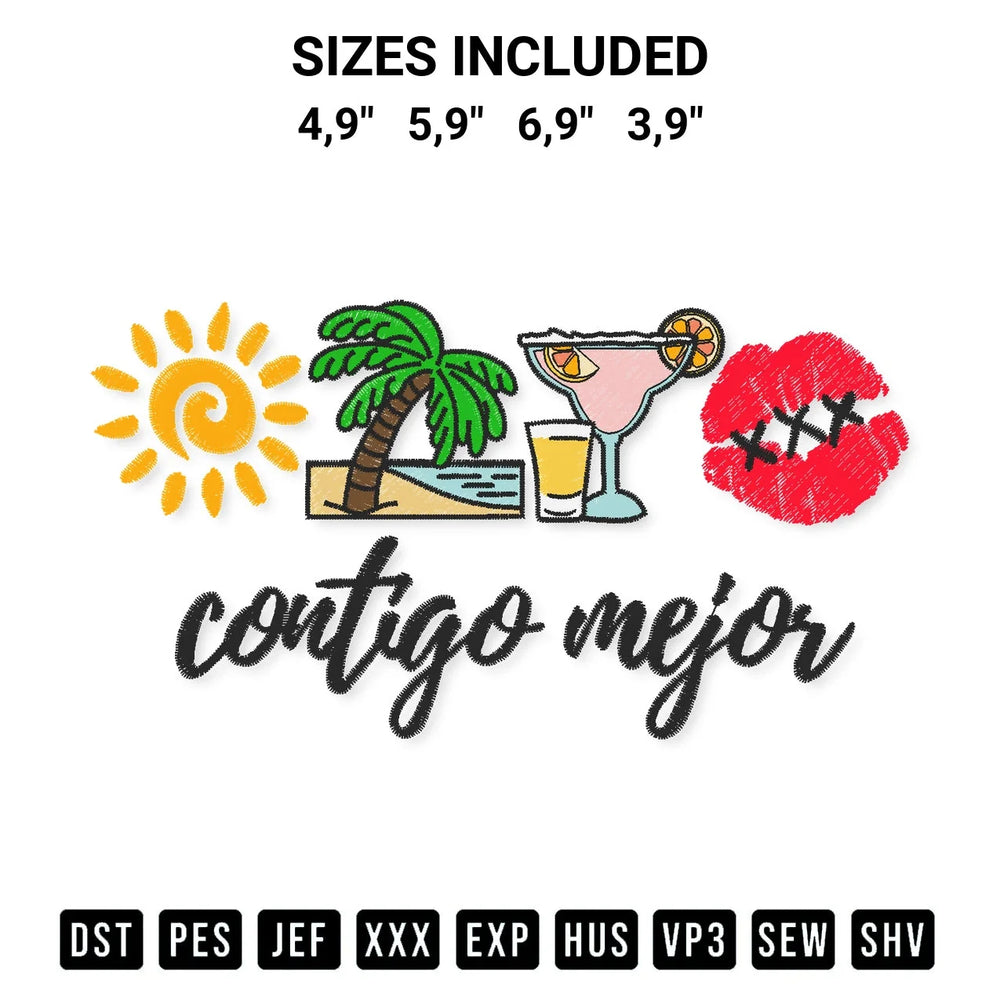 Bad Bunny Contigo Mejor Sunset Un Verano Sin Ti Cute Gifts For Fan Logo Embroidery Design