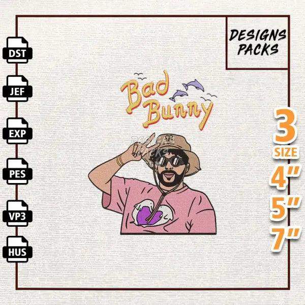 Bad Bunny Embroidery Design
