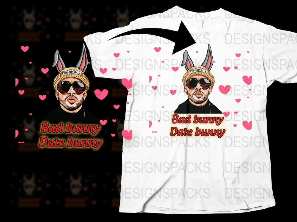 Bad Bunny Valentine's Day Edition Png Digital Download
