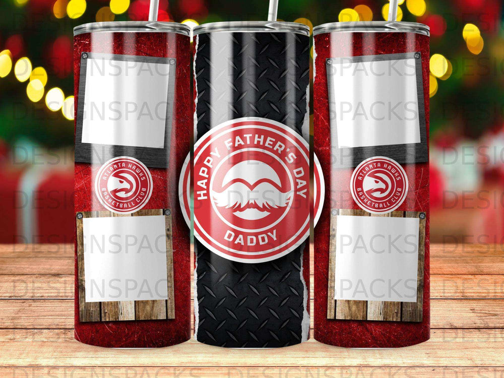 Atlanta Hawks Father's Day tumbler with "Daddy" text and basketball logo.