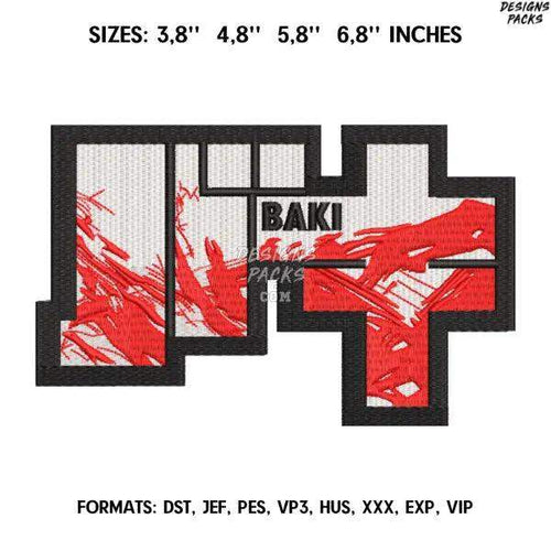 Baki Logo embroidery design /Baki Hanma Anime Embroidery Design/ Embroidery Pattern/ Hanma
