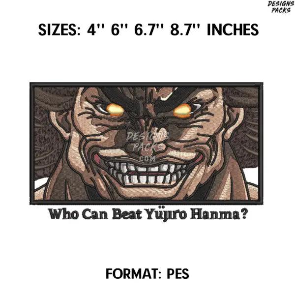 Baki Who Embroidery Design File, Baki Hanma Anime Embroidery Design, Machine Embroidery Dst. Nike Baki The Grappler