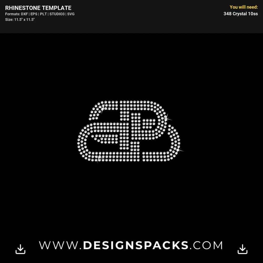 Balenciaga Small Rhinestone Digital Template
