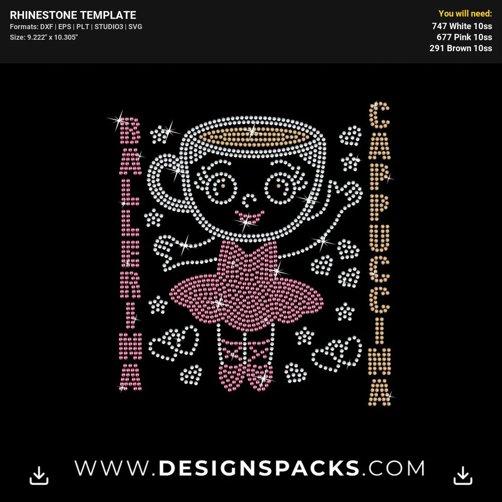 Ballerina Cappuccina Rhinestone Digital Template