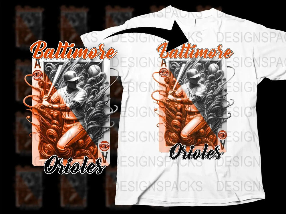 Baltimore Orioles Ace Card Design Baseball Png Digital Download