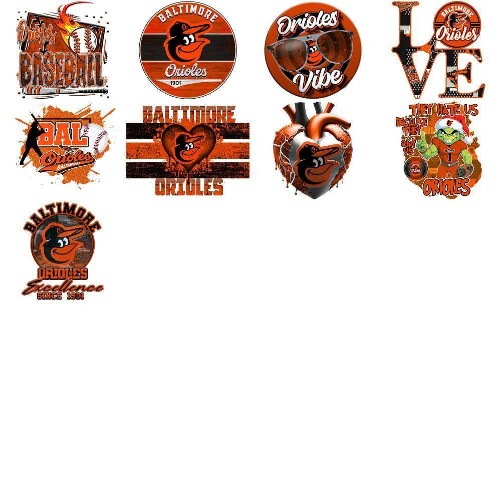 67 Baltimore Orioles Baseball Designs Bundle PNG