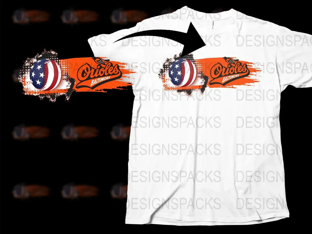 Baltimore Orioles Patriotic Design Men Women Png Digital Download