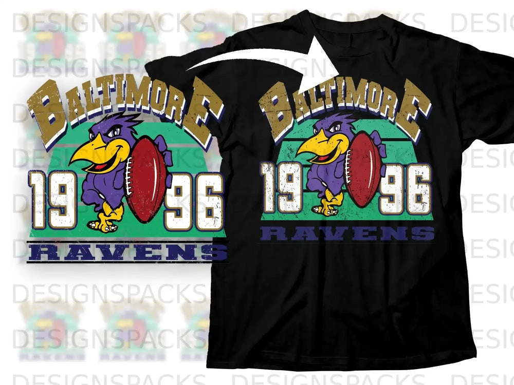 Baltimore Ravens 1996 Vintage Style Graphic T-shirt