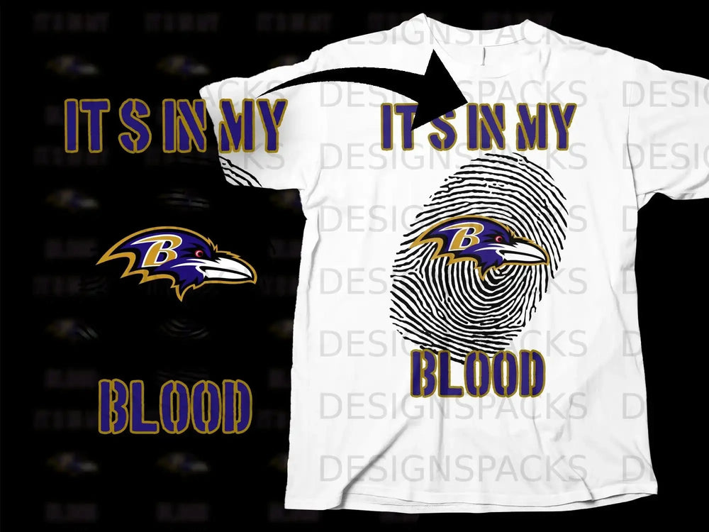 It's In My Blood Fingerprint Design T-Shirt