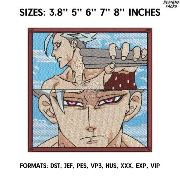 Ban Embroidery Design File, Seven deadly sins Anime Embroidery Design, Machine Embroidery, Anime Pes Desig Brother