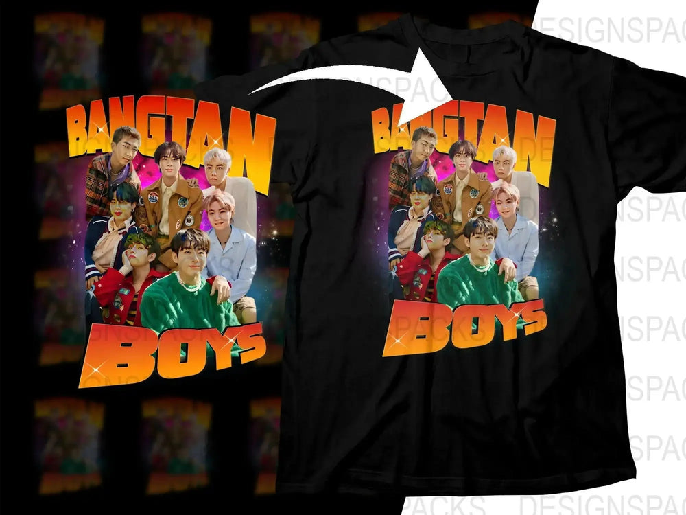 Bangtan Boys Group Photo Colorful Graphic Png Digital Download