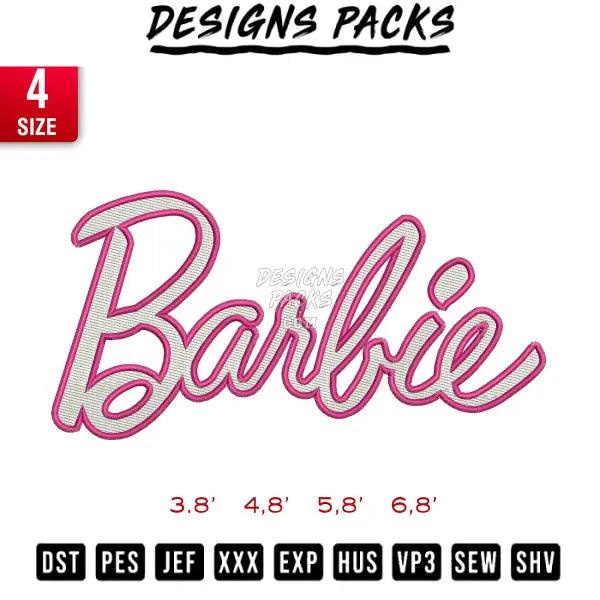 Barbie logo Embroidery Design 