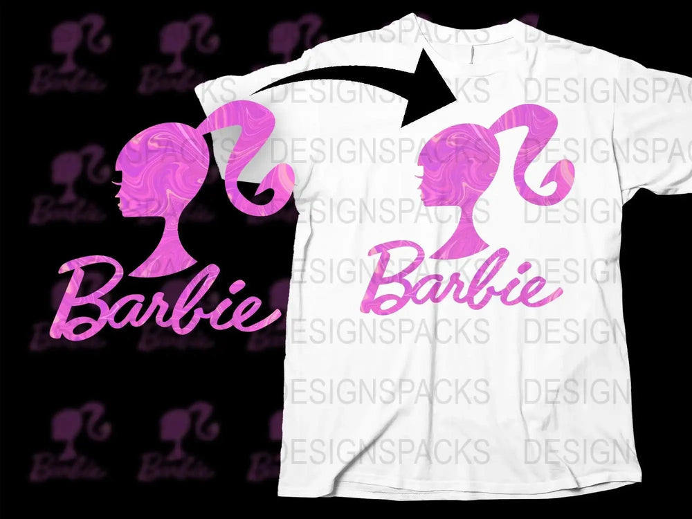 Barbie Silhouette Design Trendy Graphic Png Digital Download