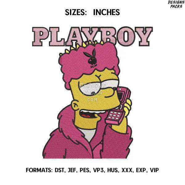 Bart Simpson Embroidery Design File, Simpsons Embroidery Design,.
