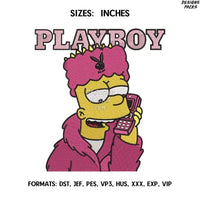 Bart Simpson Embroidery Design File, Simpsons Embroidery Design,.