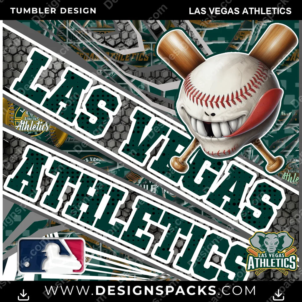 Baseball Angry Sports Las Vegas Athletics MLB Baseball Tumbler Digital Wrap Design Download