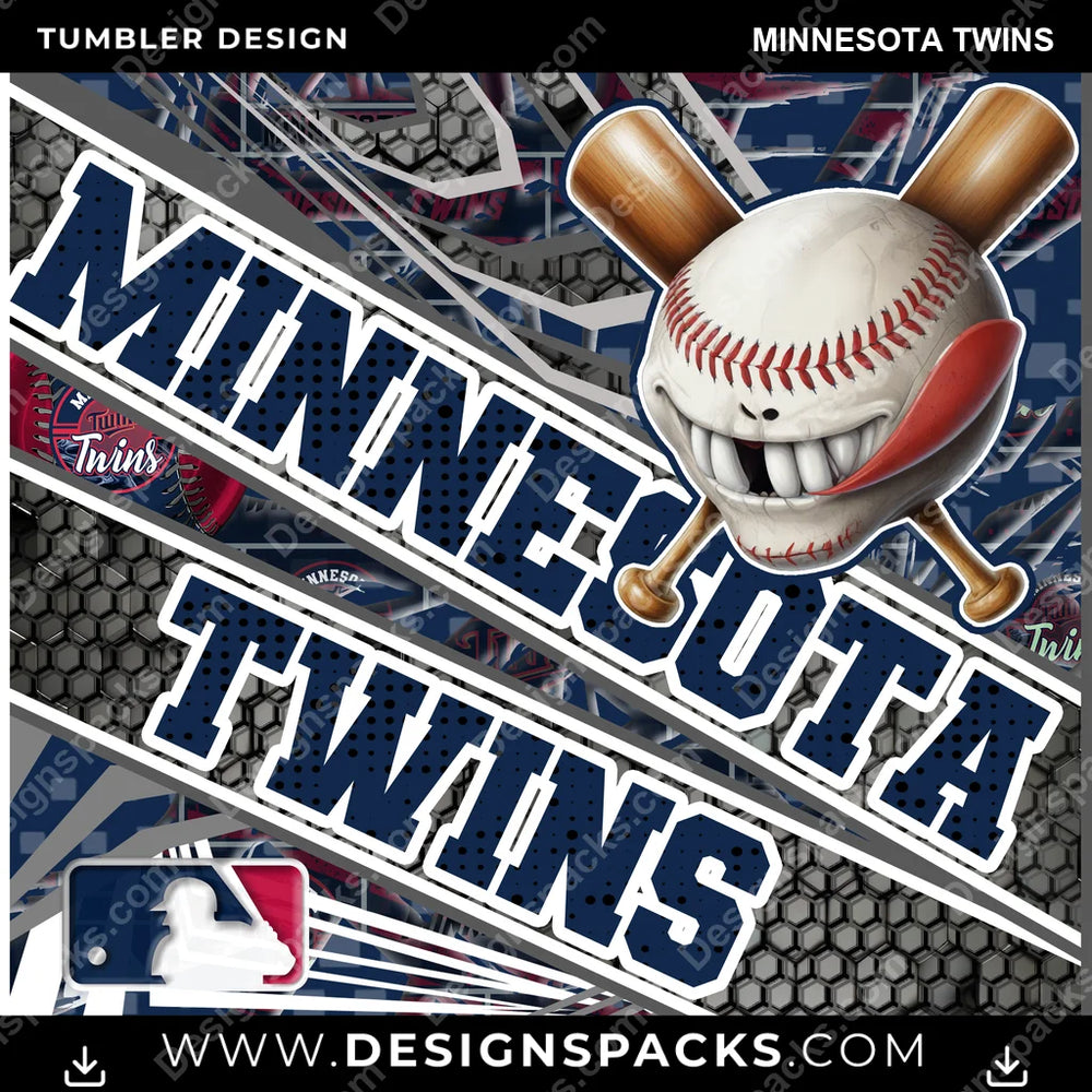 Baseball Angry Sports Minnesota Twins MLB Baseball Tumbler Digital Wrap Design Download