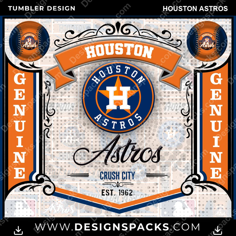 Baseball Bud Houston Astros V3 Tumbler Digital Wrap Design